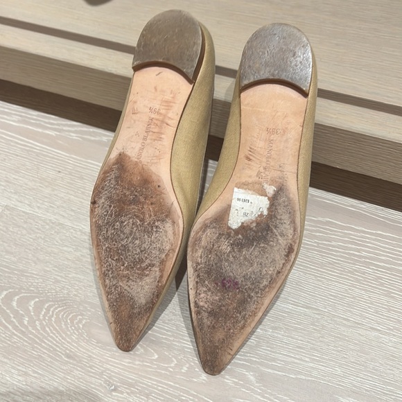 Manolo Blahnik linen and python flats - Picture 3 of 6